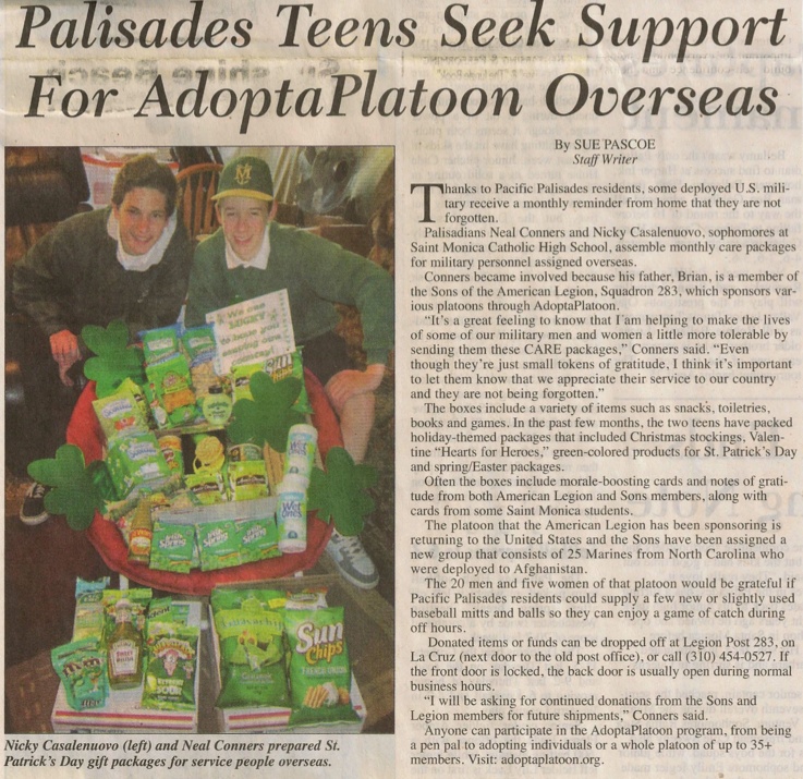 Palisades Post Article - March 2013