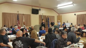 National SAL Commander Kevin Collier speaking to the dinner crowd at Post 136 in Arroyo Grande